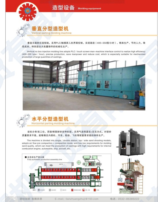 Horizontal parting flaskless molding machine
