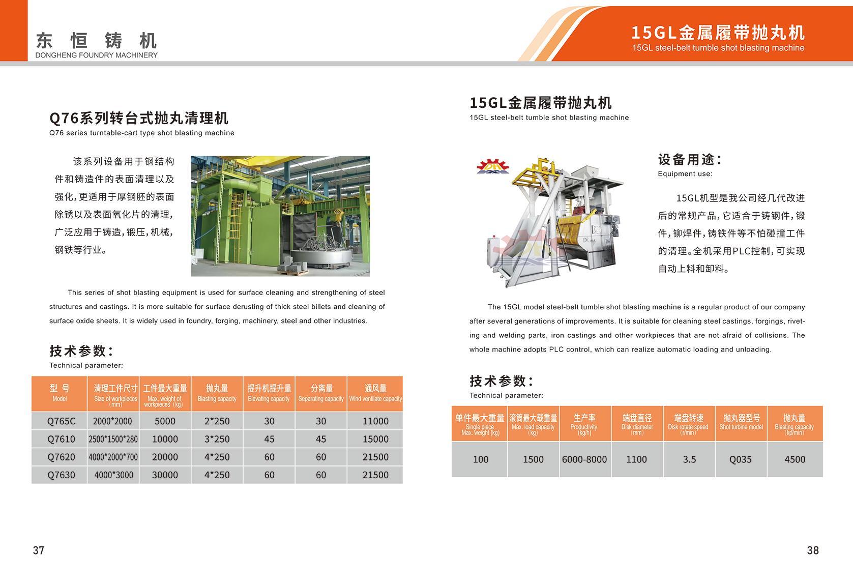 Q76 series turntable-cart type shot blasting machine