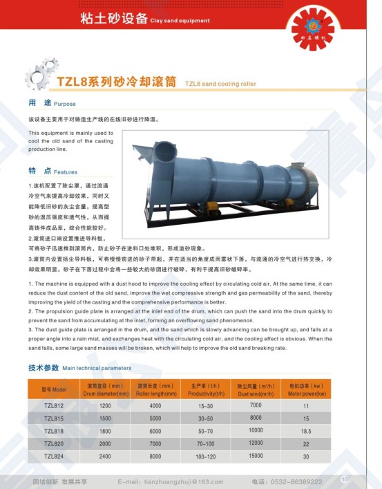TZJ series cooling drum