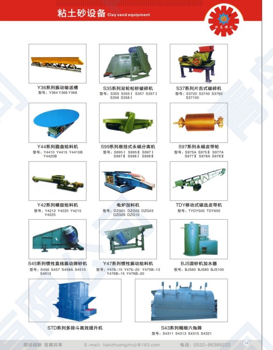 Auxiliary equipment for clay sand lines