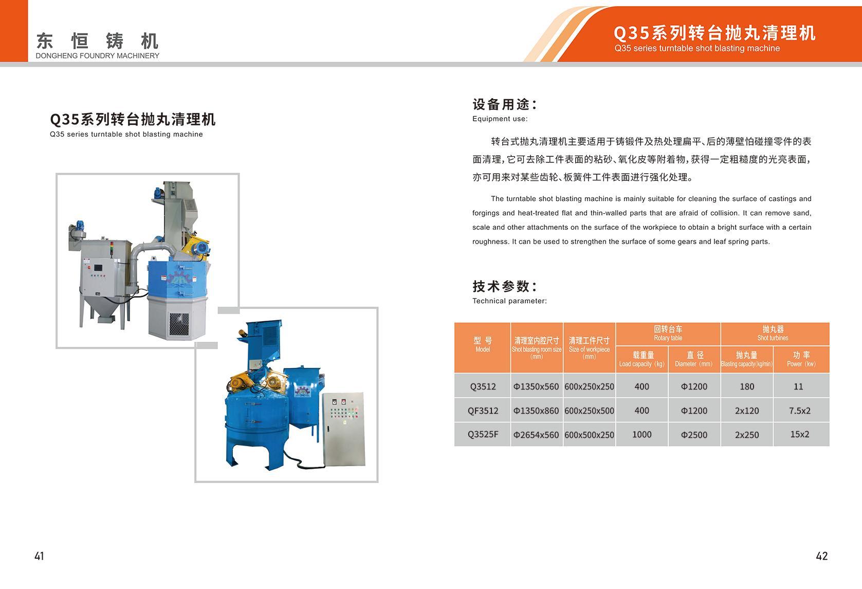 Q35 series turntable shot blasting machine